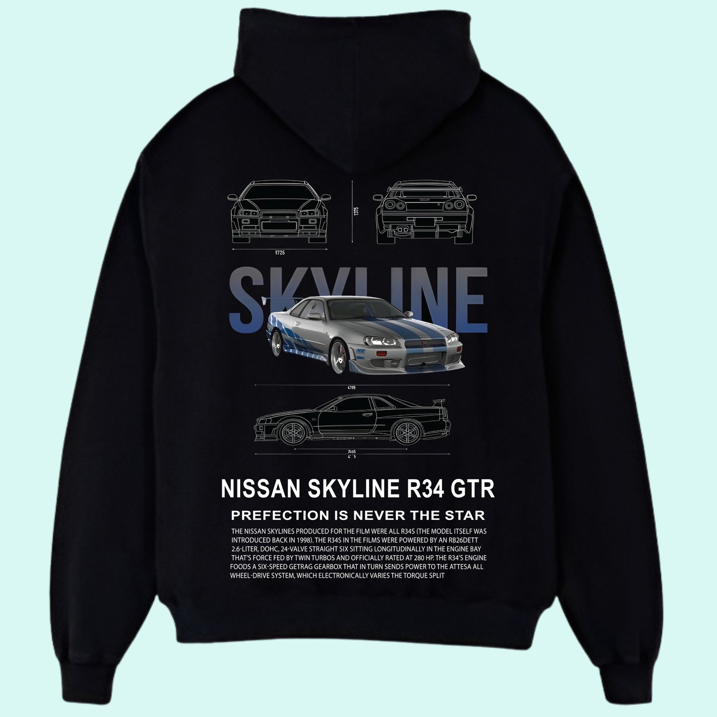 Nissan GT-R R34 Skyline Hoodie