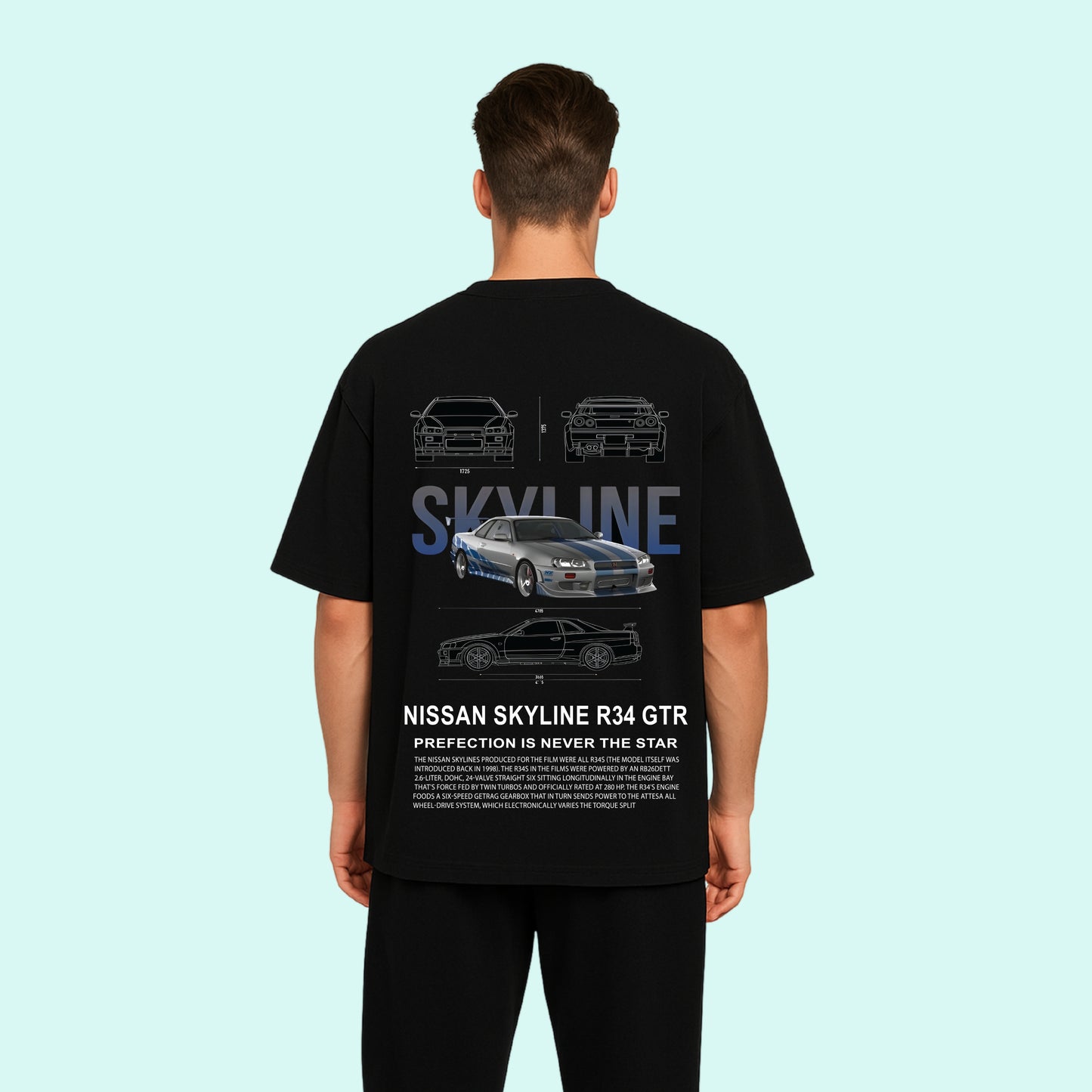Nissan GT-R R34 Skyline Oversized T-Shirt
