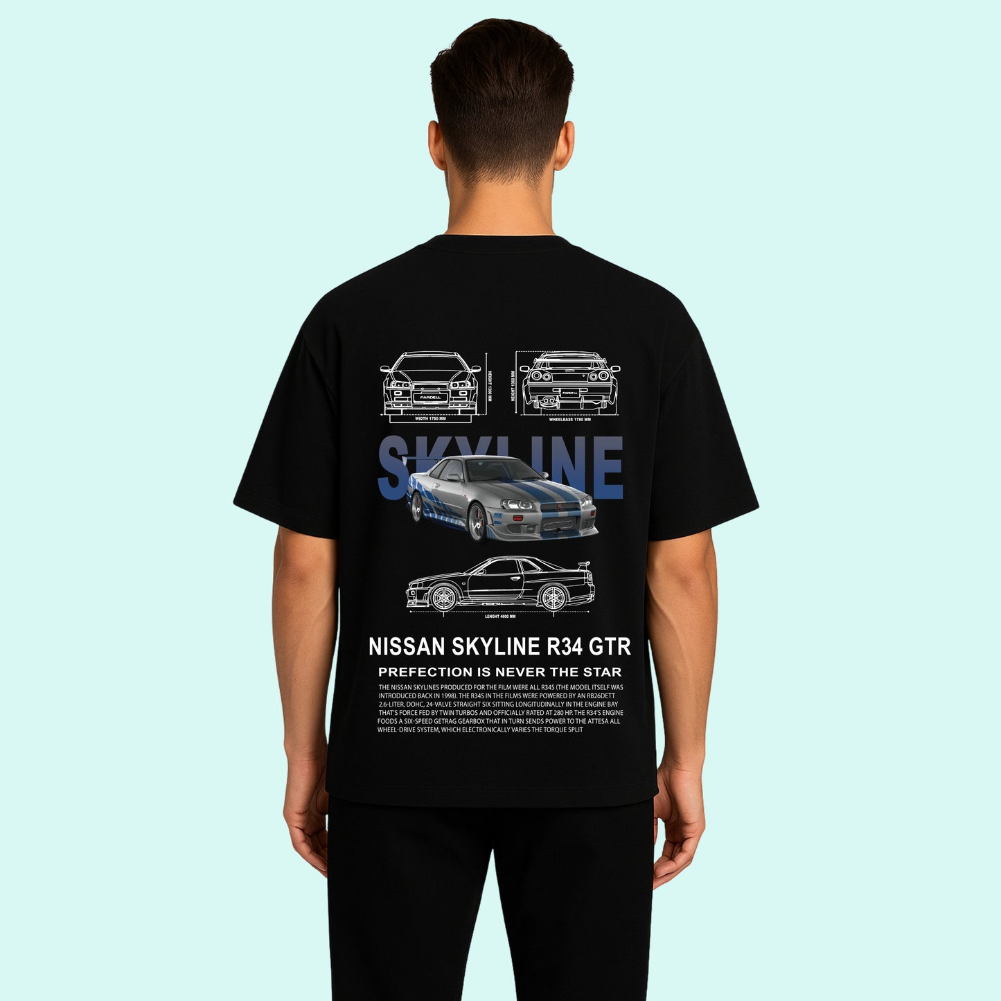 Nissan GT-R R34 Skyline Oversized T-Shirt