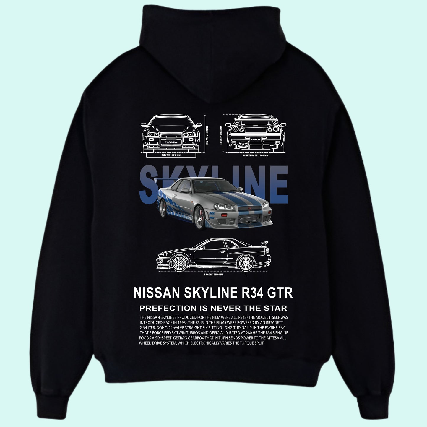 Nissan GT-R R34 Skyline Hoodie