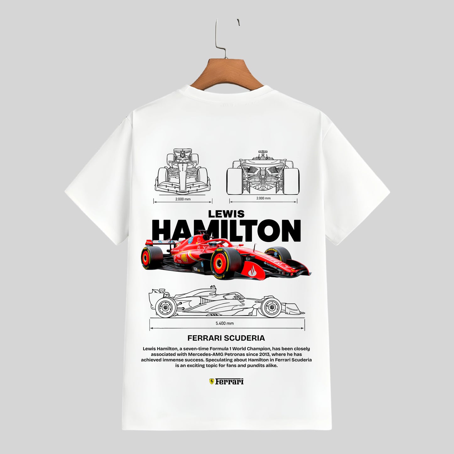 F1 Lewis Hamilton Design Ferrari Inspired T-Shirt