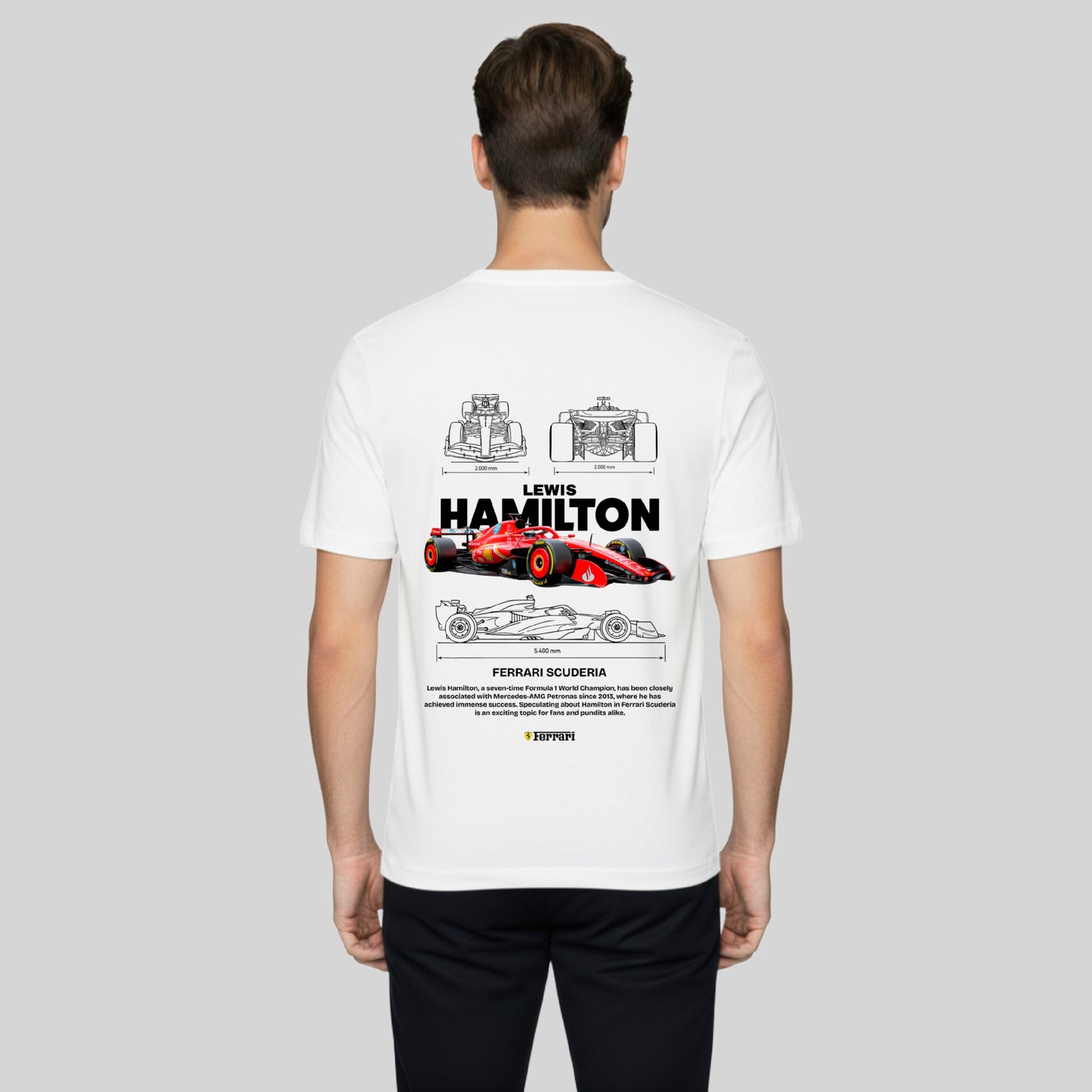 F1 Lewis Hamilton Design Ferrari Inspired T-Shirt