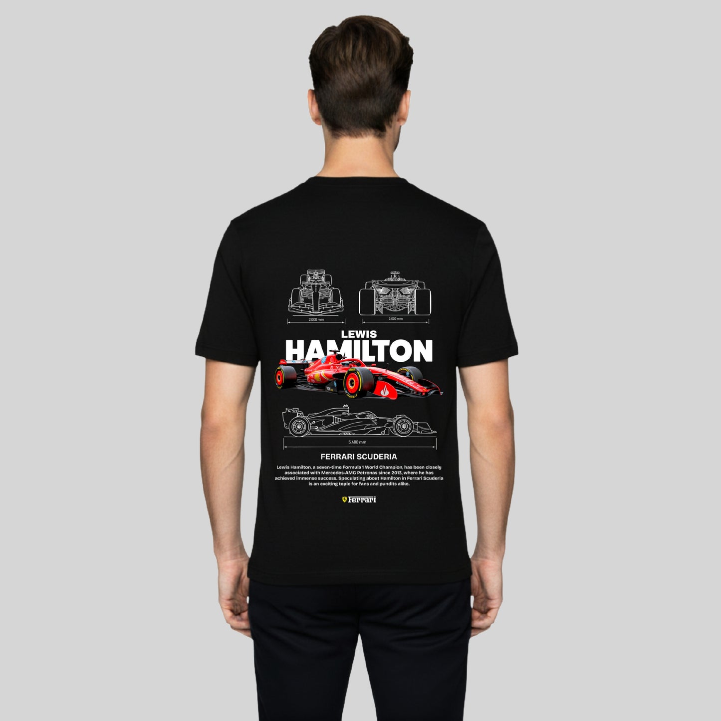 F1 Lewis Hamilton Design Ferrari Inspired T-Shirt