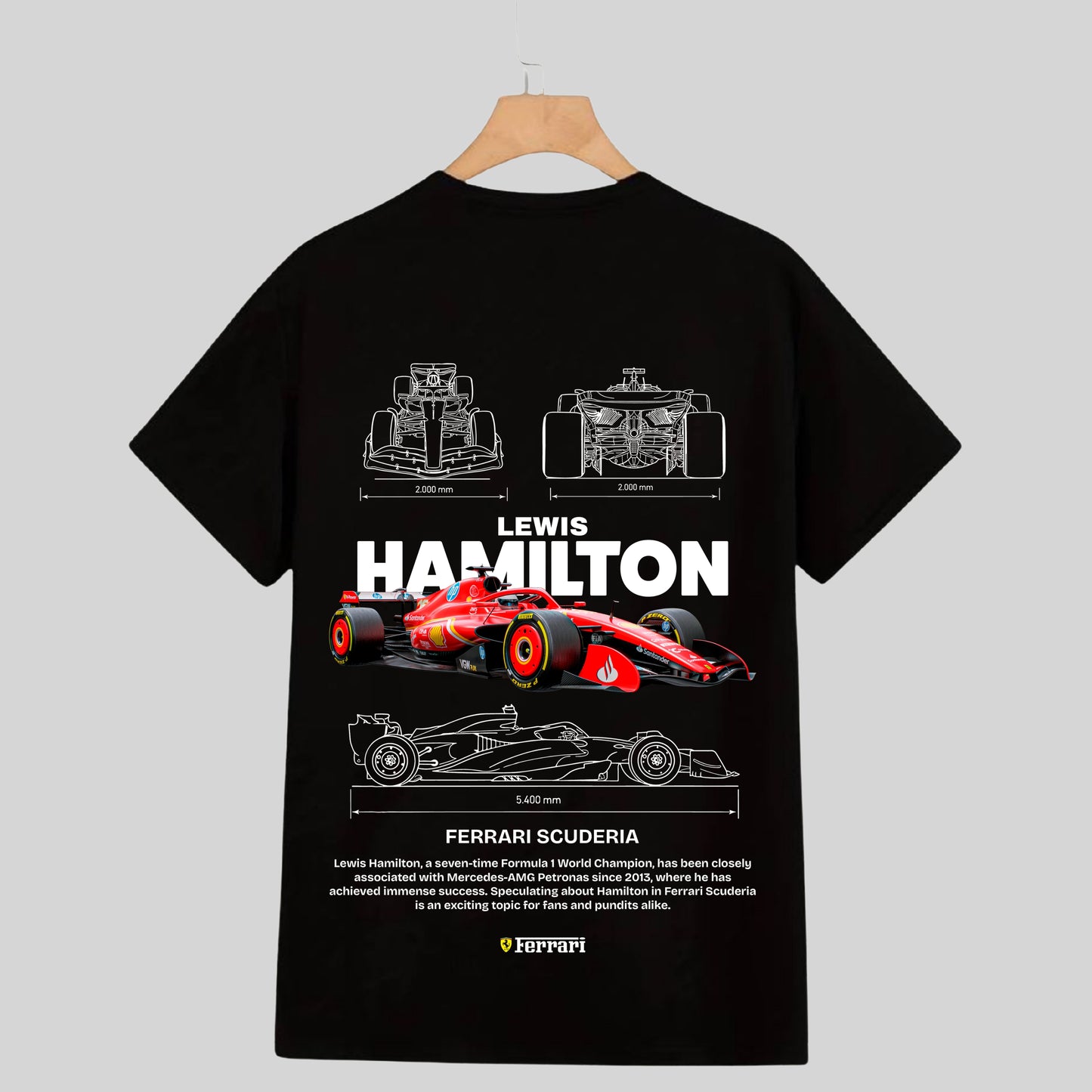 F1 Lewis Hamilton Design Ferrari Inspired T-Shirt